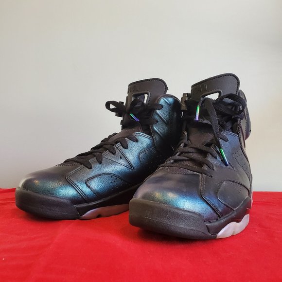 Mens Air Jordan Retro 6 VI All Star Chameleon Black Metallic Silver - Picture 1 of 3